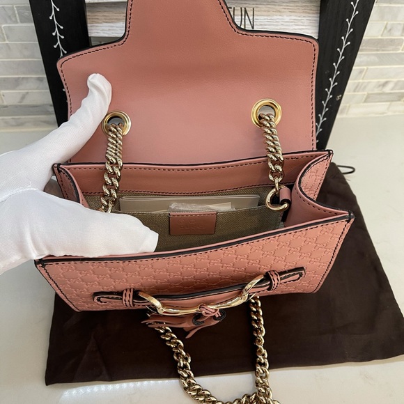 ❌SOLD❌GUCCI Microguccissima Mini Emily Shoulder Bag Pink - Picture 6 of 9
